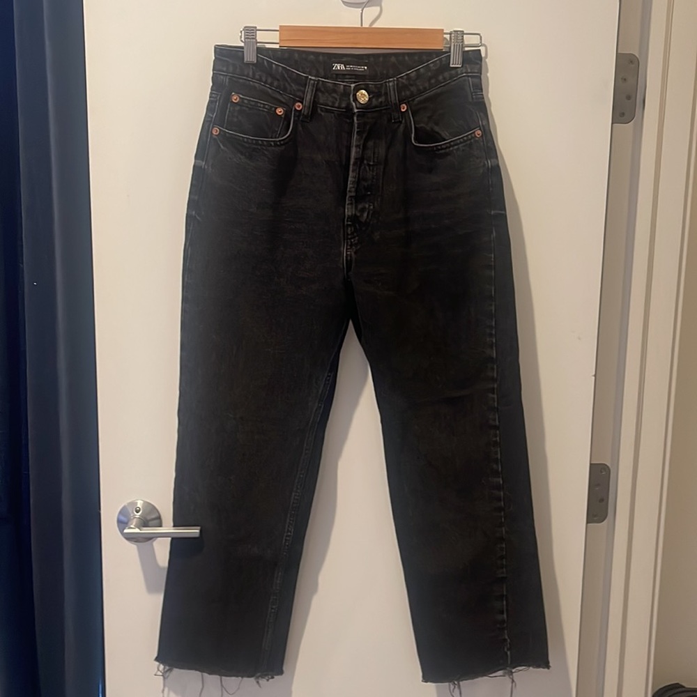Zara wide leg ankle jeans